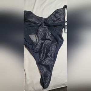Thistle And Spire NWT Black Thong Bodysuit 1x